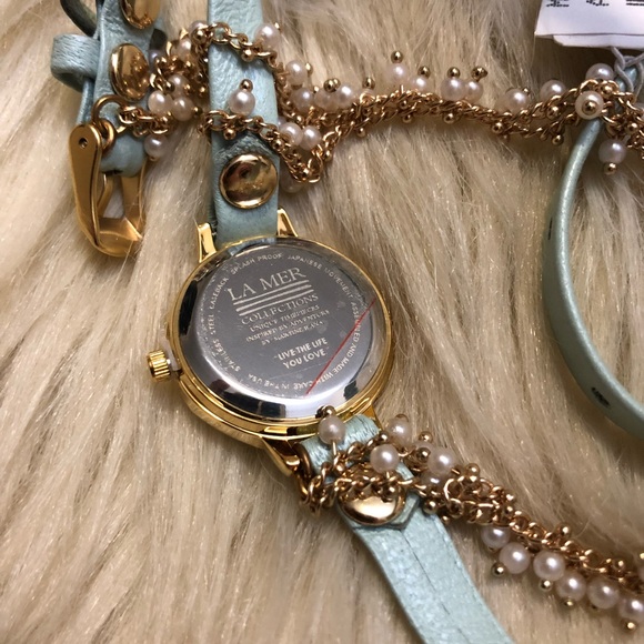 La Mer collection blue and gold wrap watch - Picture 4 of 8